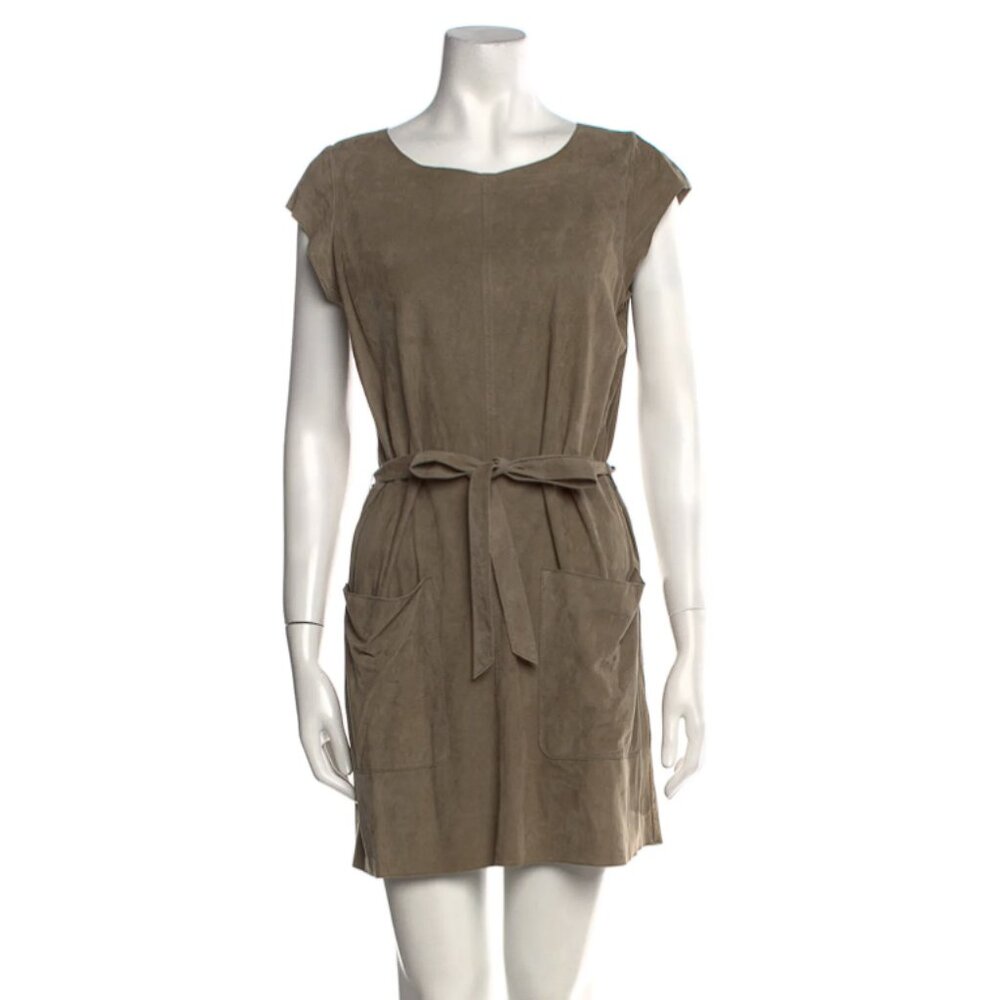Joie Brown Suede Leather Dress (Small)